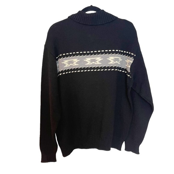 Bogner Quarter Zip Pullover Aztec Print Knit Tricote Sweater Men's Size Medium - Picture 2 of 11